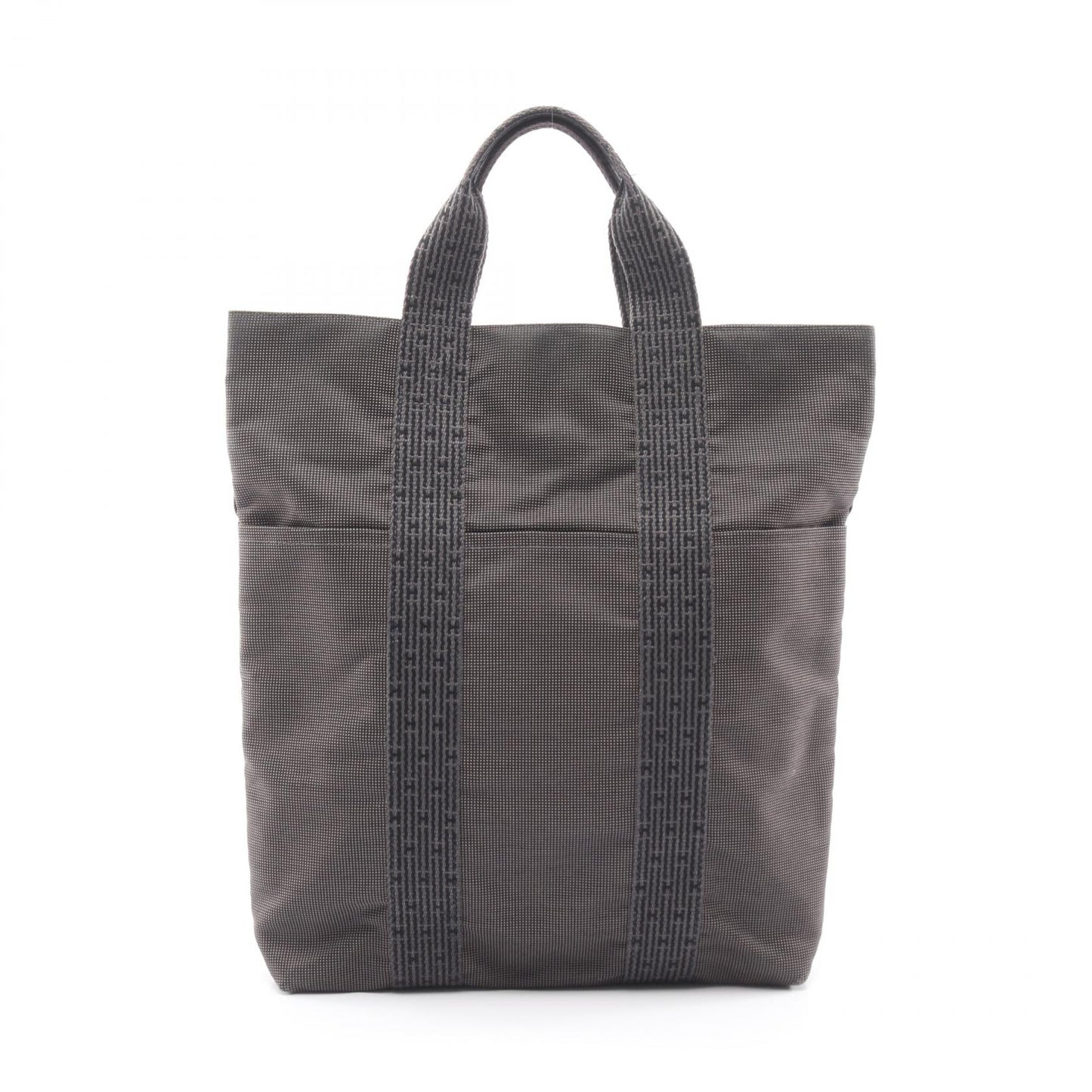 エールライン カバス ハンドバッグ トートバッグ ナイロンキャンバス ダークグレー シルバー金具 エルメス バッグ HERMES