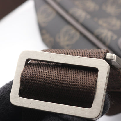 リピートアナグラム ショルダーバッグ PVC レザー ダークブラウン ロエベ バッグ LOEWE