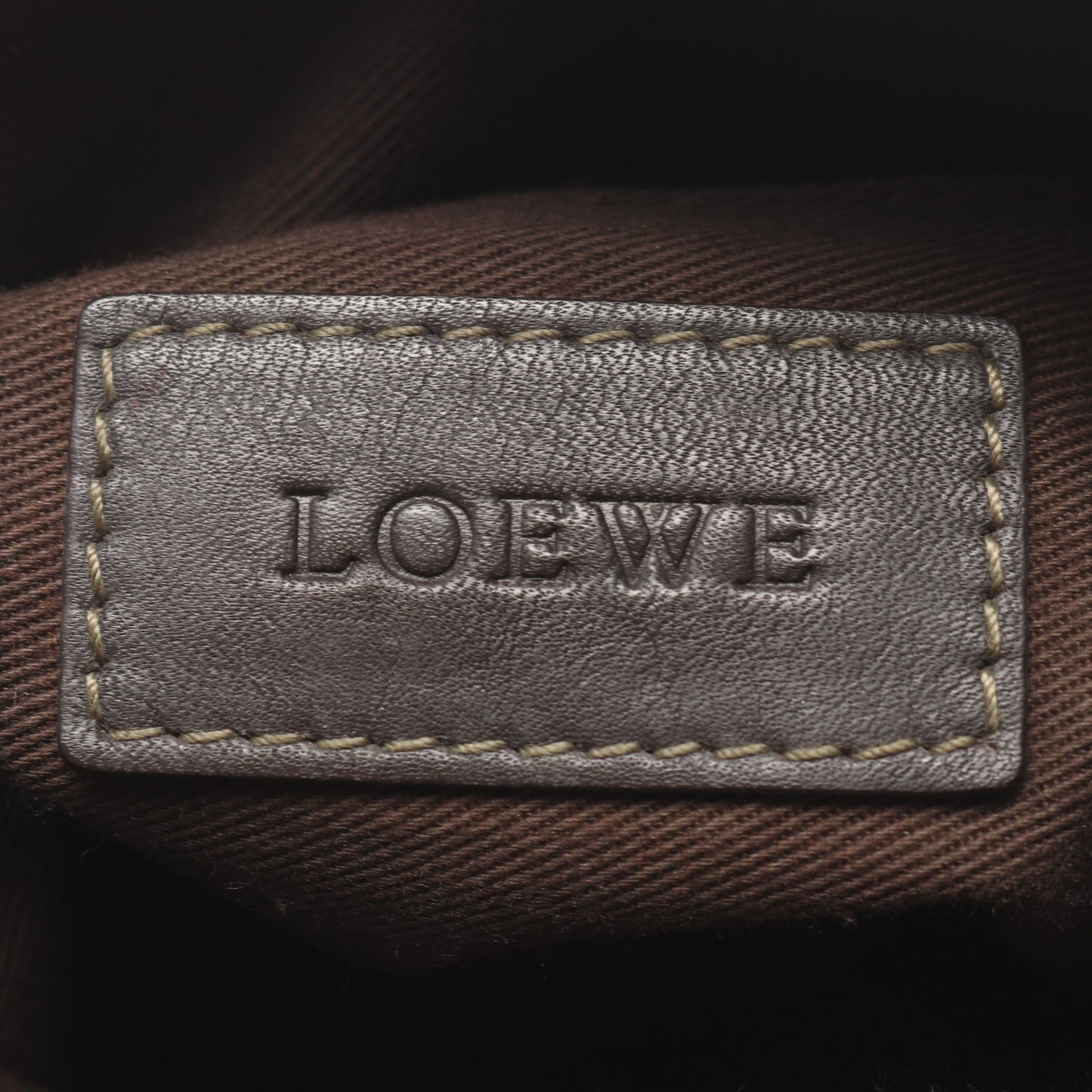 リピートアナグラム ショルダーバッグ PVC レザー ダークブラウン ロエベ バッグ LOEWE
