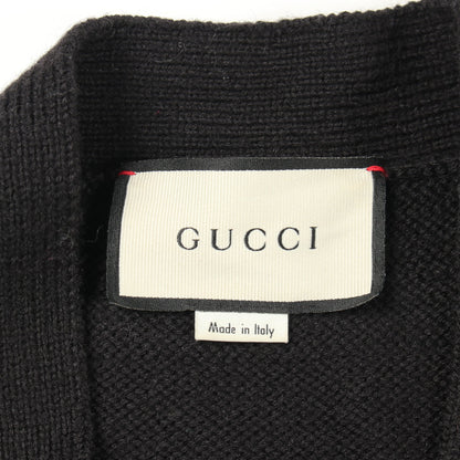 BEE ワッペン カーディガン ウール ブラック グッチ トップス GUCCI