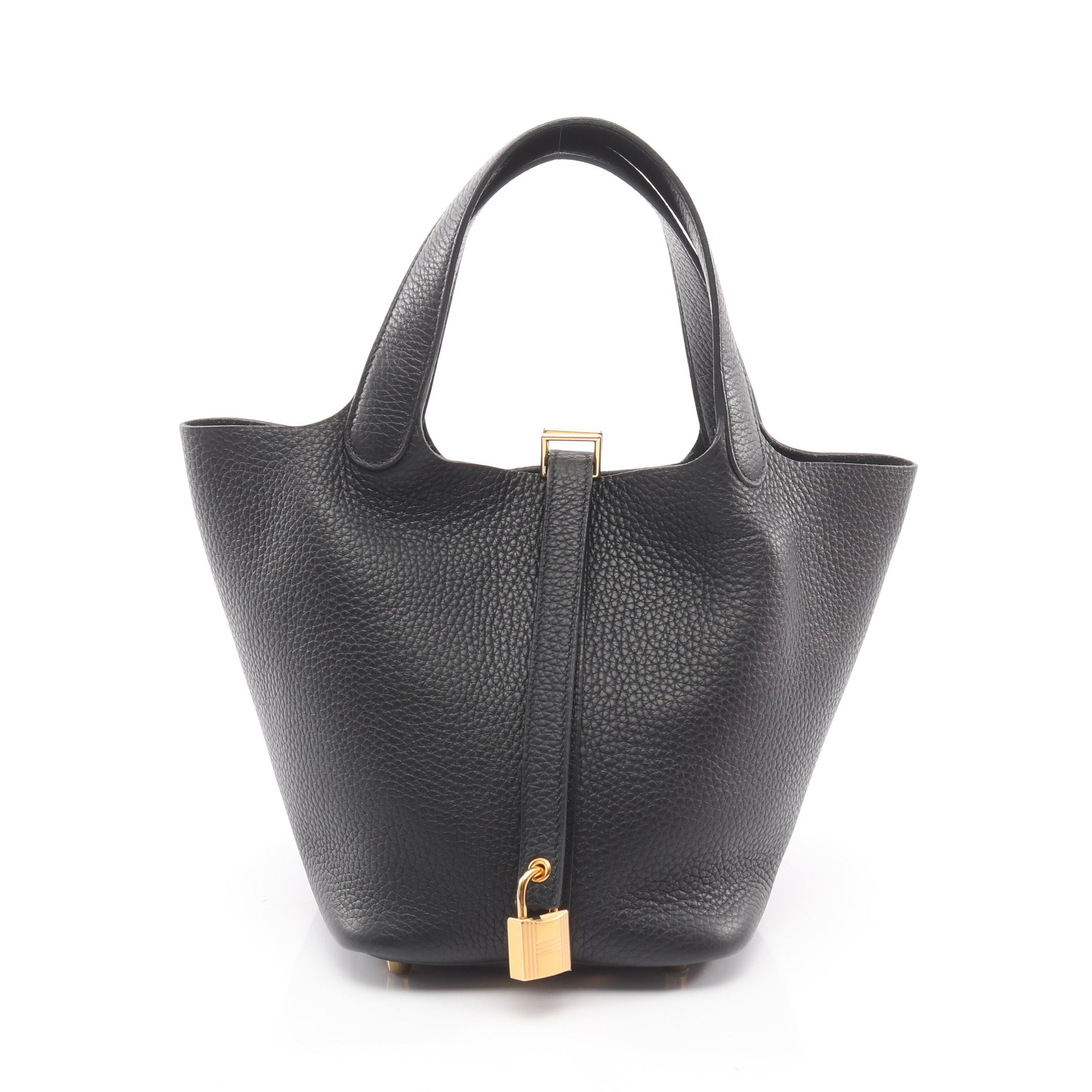 ピコタンロックPM ハンドバッグ トリヨンクレマンス ブラック ゴールド金具 W刻印 エルメス バッグ HERMES