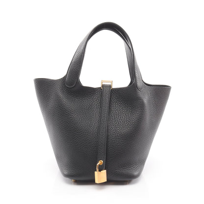 ピコタンロックPM ハンドバッグ トリヨンクレマンス ブラック ゴールド金具 W刻印 エルメス バッグ HERMES