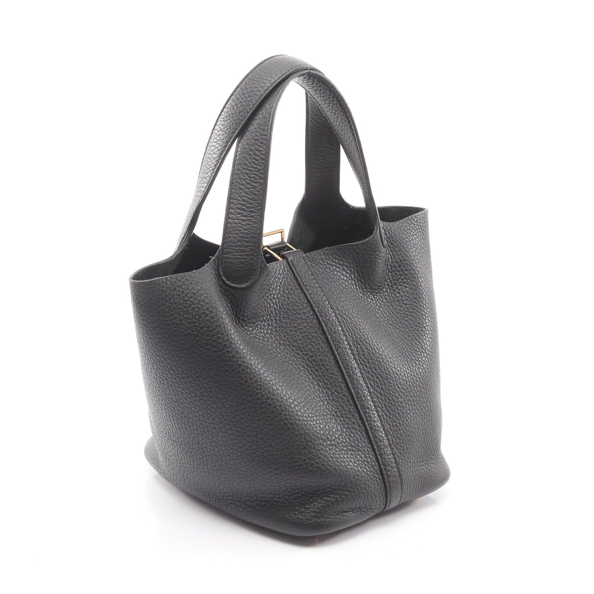 ピコタンロックPM ハンドバッグ トリヨンクレマンス ブラック ゴールド金具 W刻印 エルメス バッグ HERMES