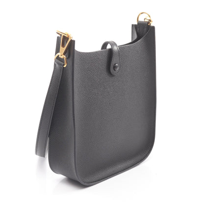 エヴリン セリエ 16 ショルダーバッグ ヴォーエプソン ブラック ゴールド金具 W刻印 エルメス バッグ HERMES