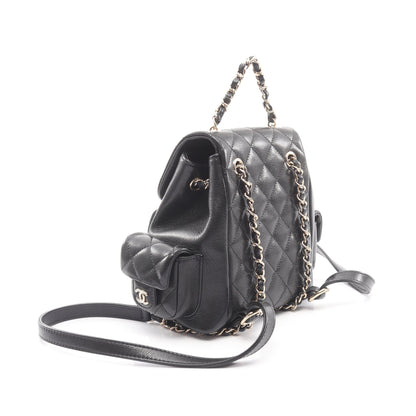 マトラッセ バックパック リュックサック キャビアスキン ブラック ゴールド金具 シャネル バッグ CHANEL