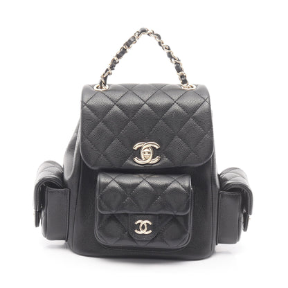 マトラッセ バックパック リュックサック キャビアスキン ブラック ゴールド金具 シャネル バッグ CHANEL
