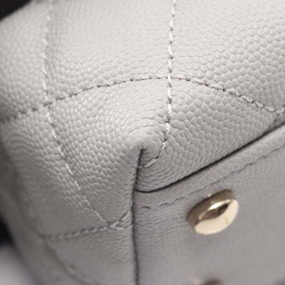 ココハンドル フラップ マトラッセ 2WAY ハンドバッグ キャビアスキン グレー ゴールド金具 シャネル バッグ CHANEL