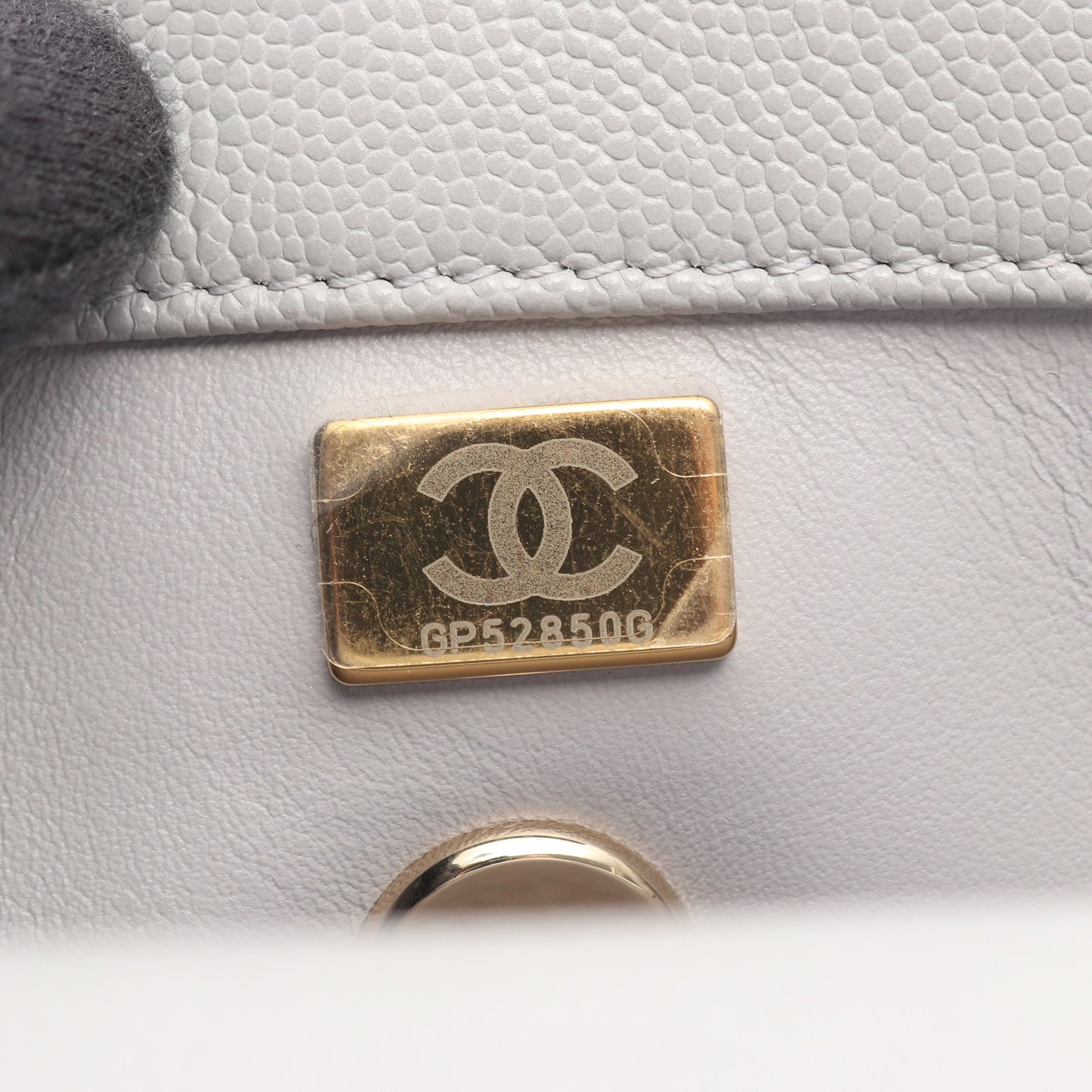 ココハンドル フラップ マトラッセ 2WAY ハンドバッグ キャビアスキン グレー ゴールド金具 シャネル バッグ CHANEL