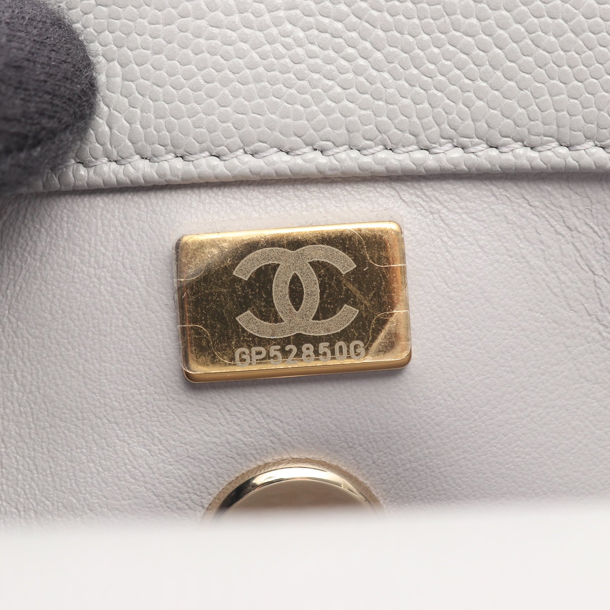 ココハンドル フラップ マトラッセ 2WAY ハンドバッグ キャビアスキン グレー ゴールド金具 シャネル バッグ CHANEL