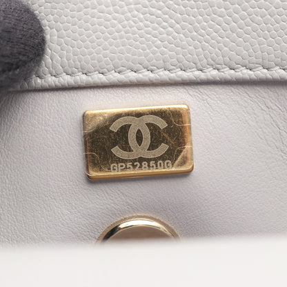 ココハンドル フラップ マトラッセ 2WAY ハンドバッグ キャビアスキン グレー ゴールド金具 シャネル バッグ CHANEL