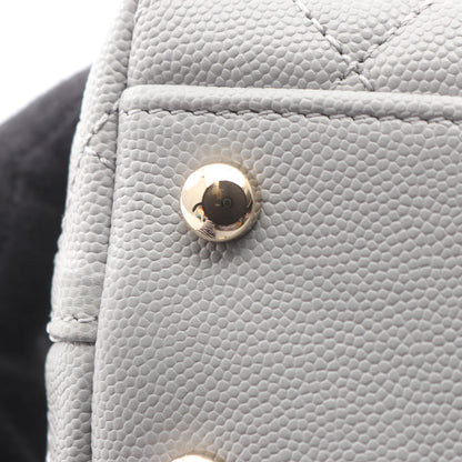 ココハンドル フラップ マトラッセ 2WAY ハンドバッグ キャビアスキン グレー ゴールド金具 シャネル バッグ CHANEL