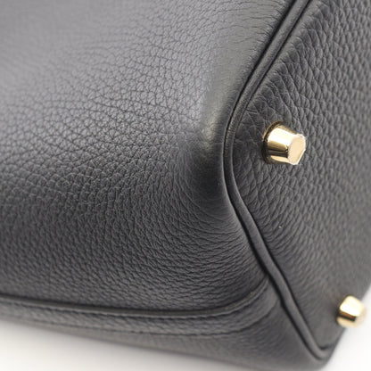 ピコタンロックPM ハンドバッグ トリヨンクレマンス ブラック ゴールド金具 G刻印 エルメス バッグ HERMES