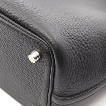 ピコタンロックPM ハンドバッグ トリヨンクレマンス ブラック シルバー金具 K刻印 エルメス バッグ HERMES
