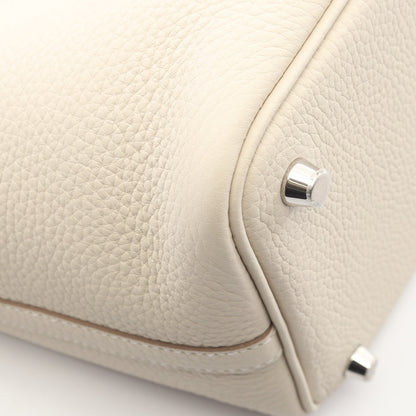 ピコタンロックPM クレ ハンドバッグ トリヨンクレマンス オフホワイト シルバー金具 K刻印 エルメス バッグ HERMES