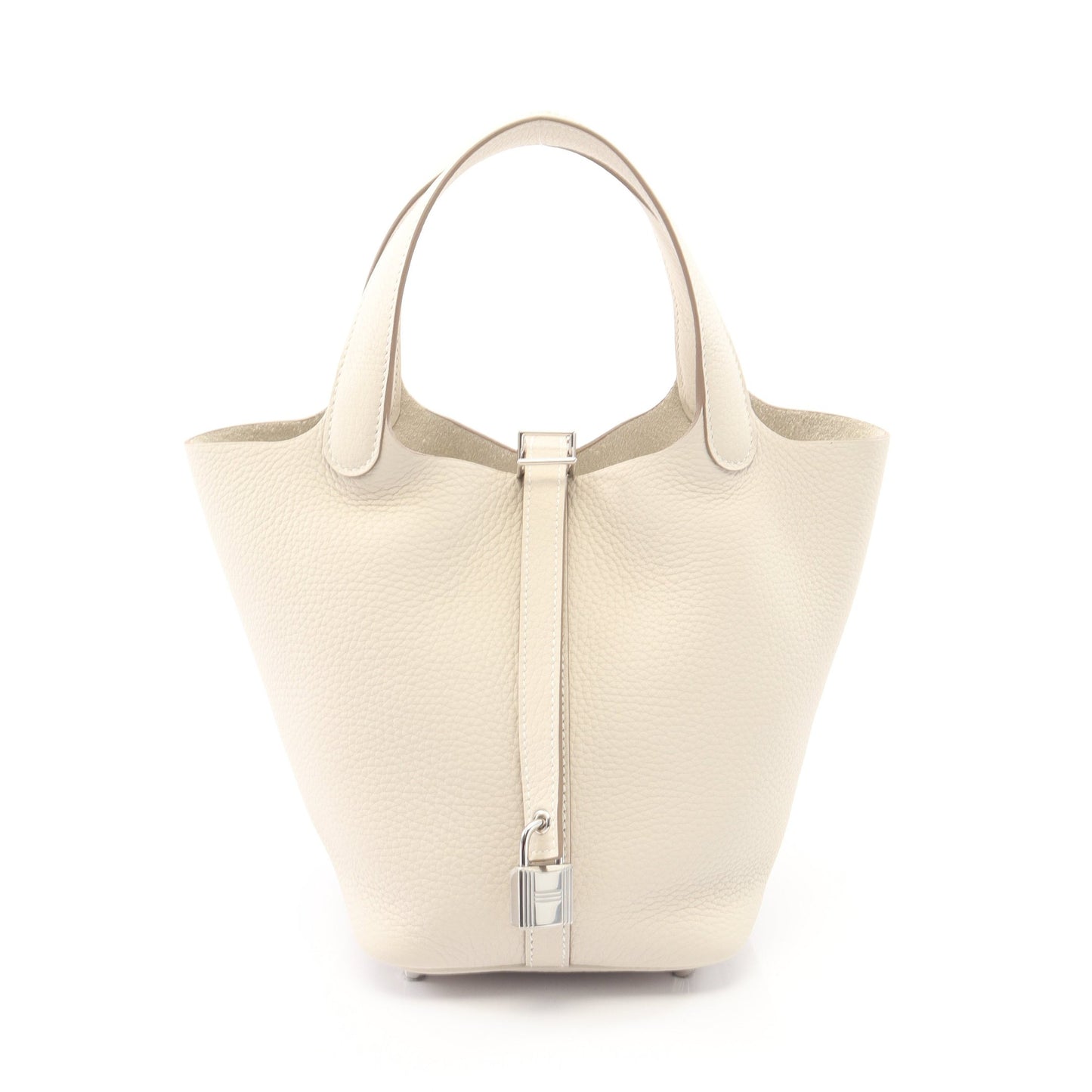 ピコタンロックPM クレ ハンドバッグ トリヨンクレマンス オフホワイト シルバー金具 K刻印 エルメス バッグ HERMES