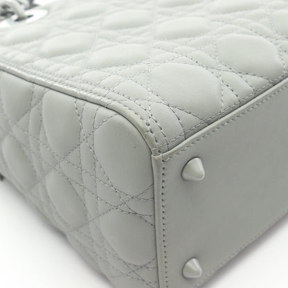 LADY DIOR レディディオール ミディアム カナージュ 2WAY ハンドバッグ レザー グレーグリーン クリスチャンディオール バッグ Christian Dior