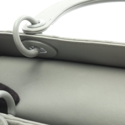 LADY DIOR レディディオール ミディアム カナージュ 2WAY ハンドバッグ レザー グレーグリーン クリスチャンディオール バッグ Christian Dior
