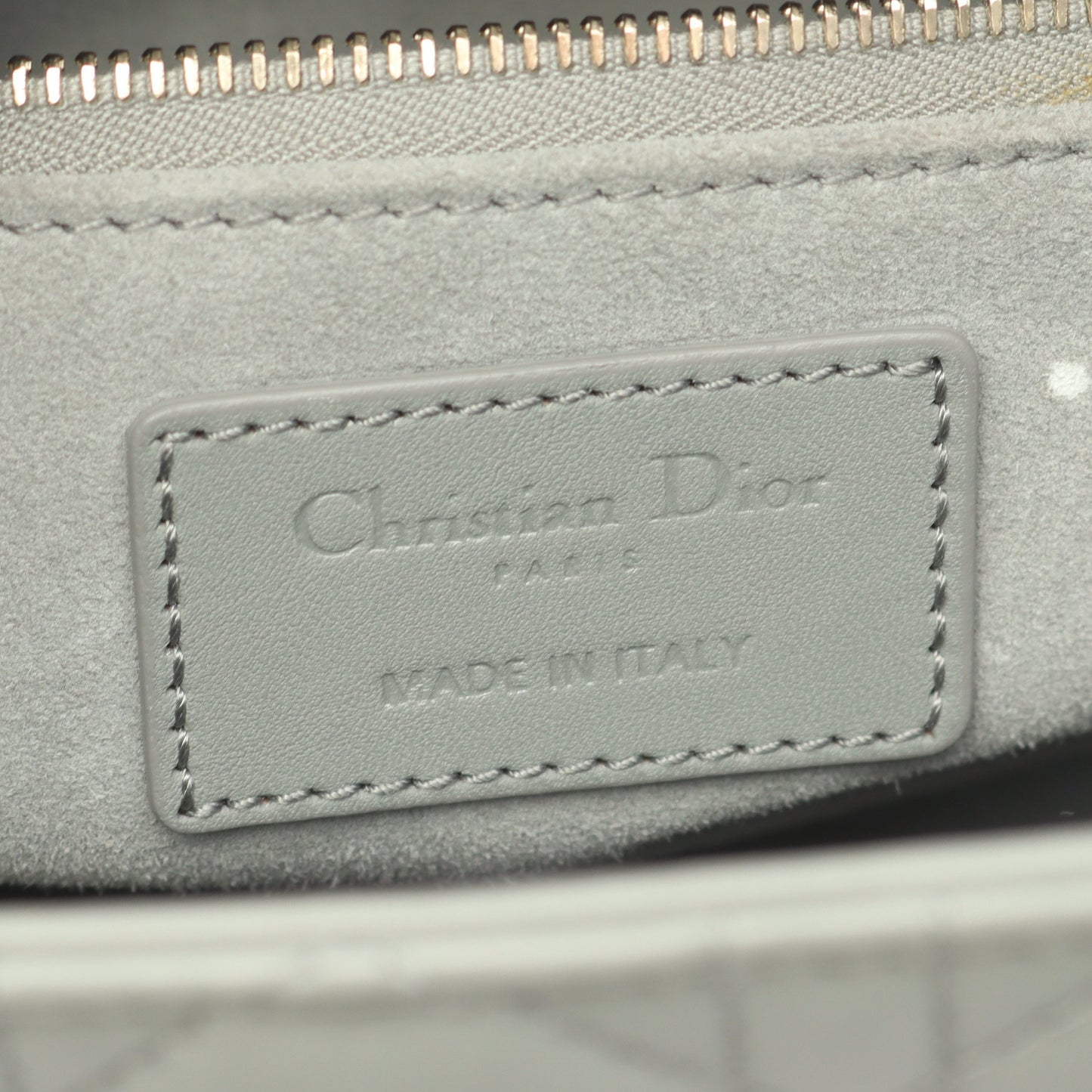 LADY DIOR レディディオール ミディアム カナージュ 2WAY ハンドバッグ レザー グレーグリーン クリスチャンディオール バッグ Christian Dior