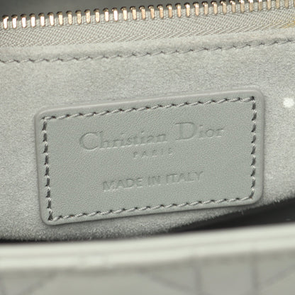 LADY DIOR レディディオール ミディアム カナージュ 2WAY ハンドバッグ レザー グレーグリーン クリスチャンディオール バッグ Christian Dior