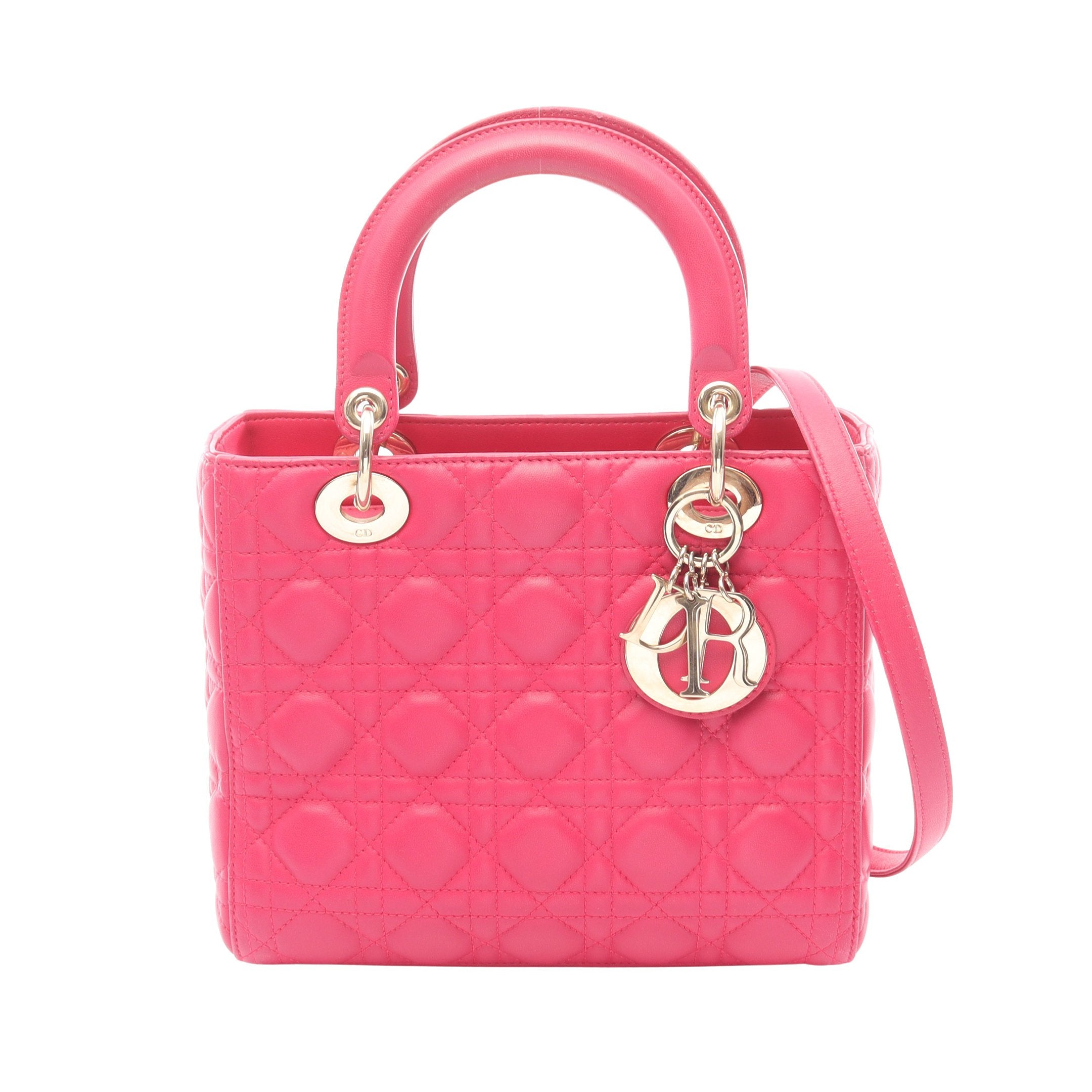 LADY DIOR レディディオール ミディアム カナージュ 2WAY ハンドバッグ