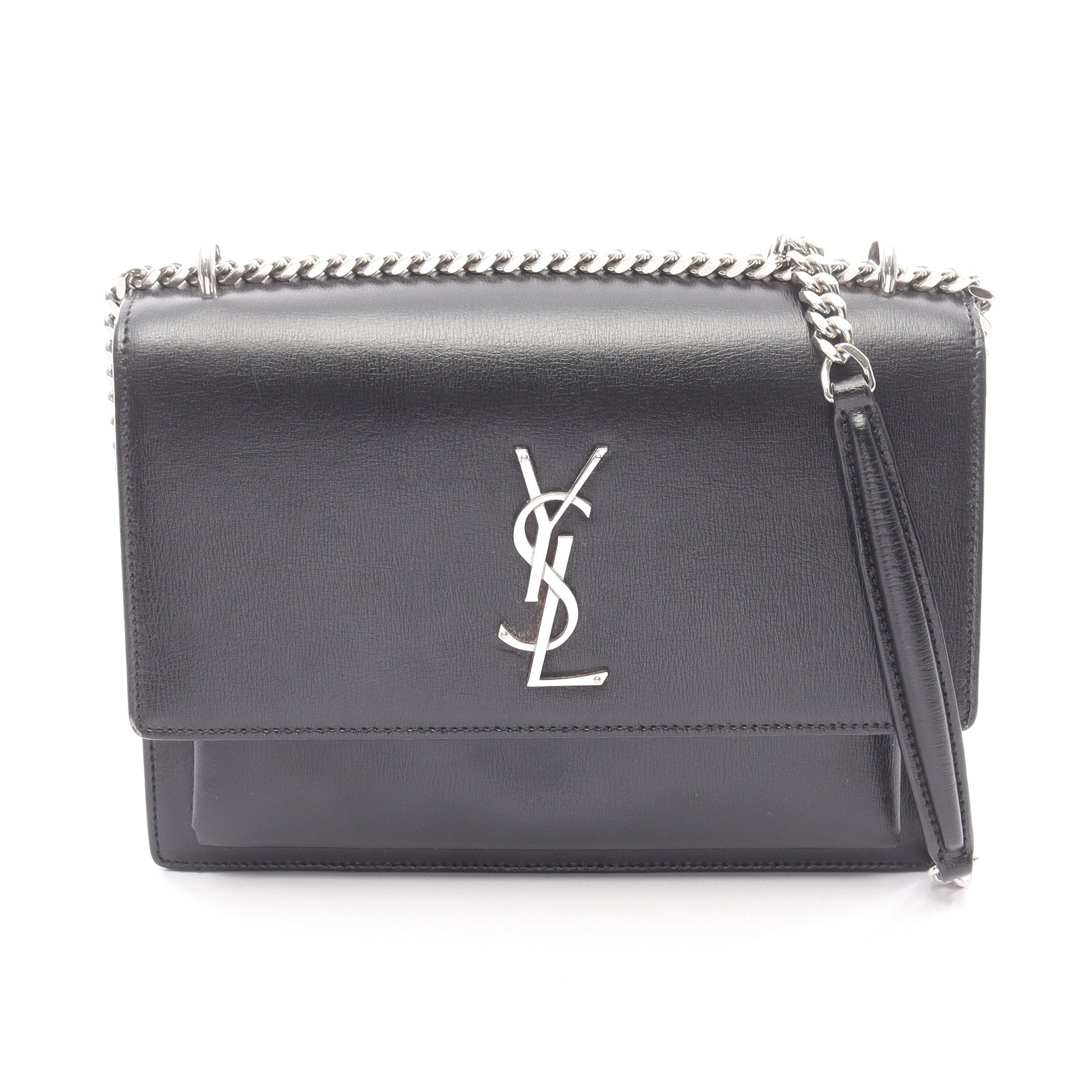 SAINT LAURENT ブラックレザーバッグ SAINT LAURENT サンローラン パリ PARIS ショルダーバッグ レディース