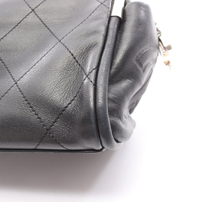 マトラッセ チェーンハンドバッグ ラムスキン ブラック シルバー金具 シャネル バッグ CHANEL
