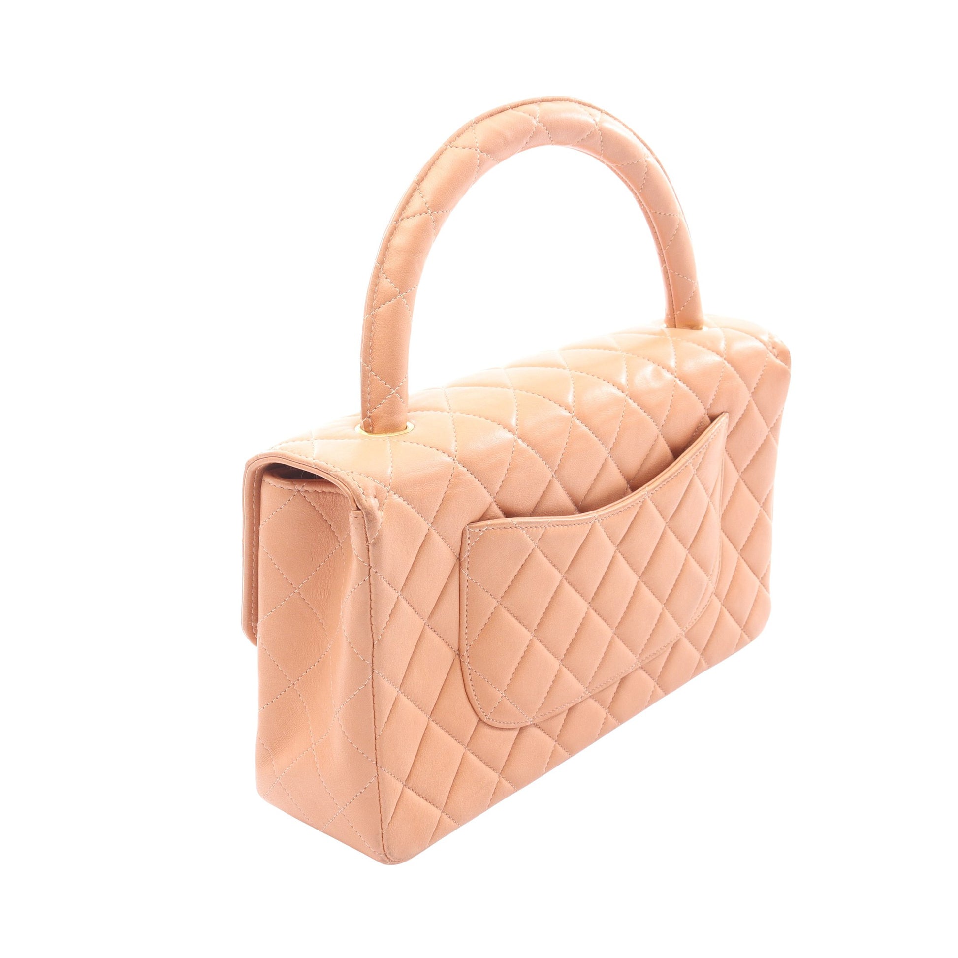 マトラッセ 親子バッグ ハンドバッグ ラムスキン コーラルオレンジ ゴールド金具 シャネル バッグ CHANEL