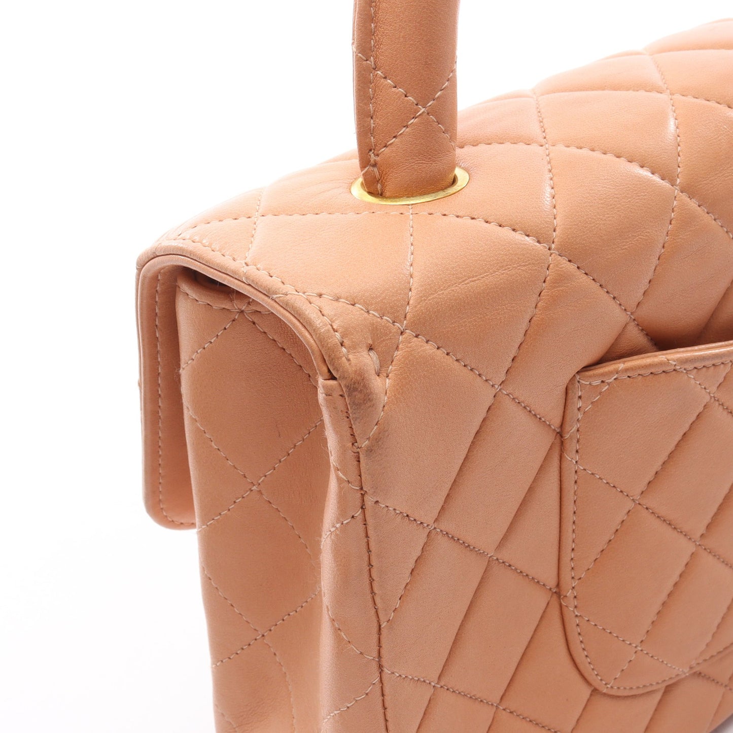 マトラッセ 親子バッグ ハンドバッグ ラムスキン コーラルオレンジ ゴールド金具 シャネル バッグ CHANEL