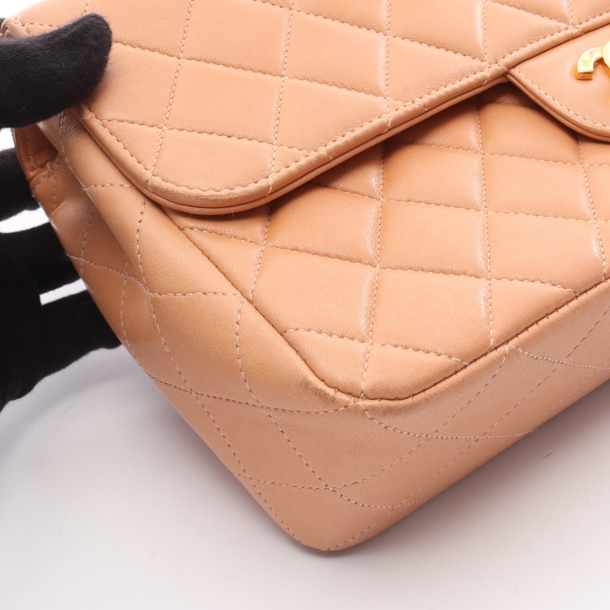 マトラッセ 親子バッグ ハンドバッグ ラムスキン コーラルオレンジ ゴールド金具 シャネル バッグ CHANEL