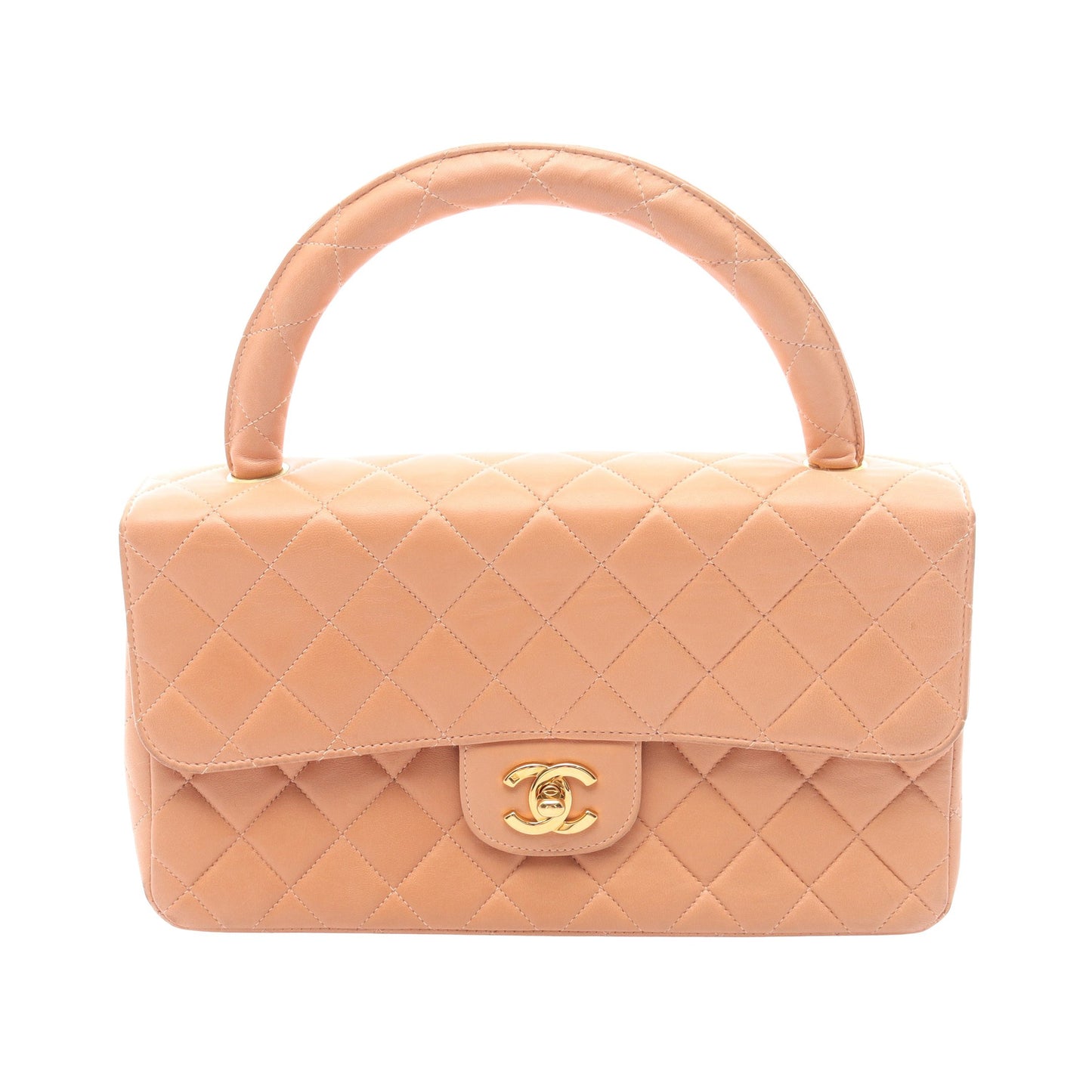 マトラッセ 親子バッグ ハンドバッグ ラムスキン コーラルオレンジ ゴールド金具 シャネル バッグ CHANEL