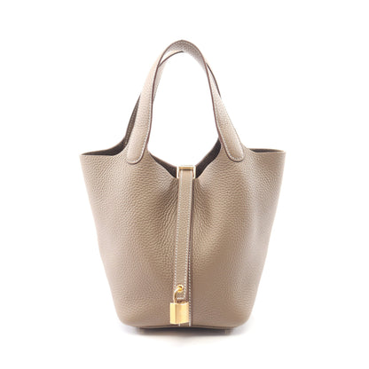 ピコタンロックPM エトゥープ ハンドバッグ トリヨンクレマンス グレーベージュ ゴールド金具 K刻印 エルメス バッグ HERMES
