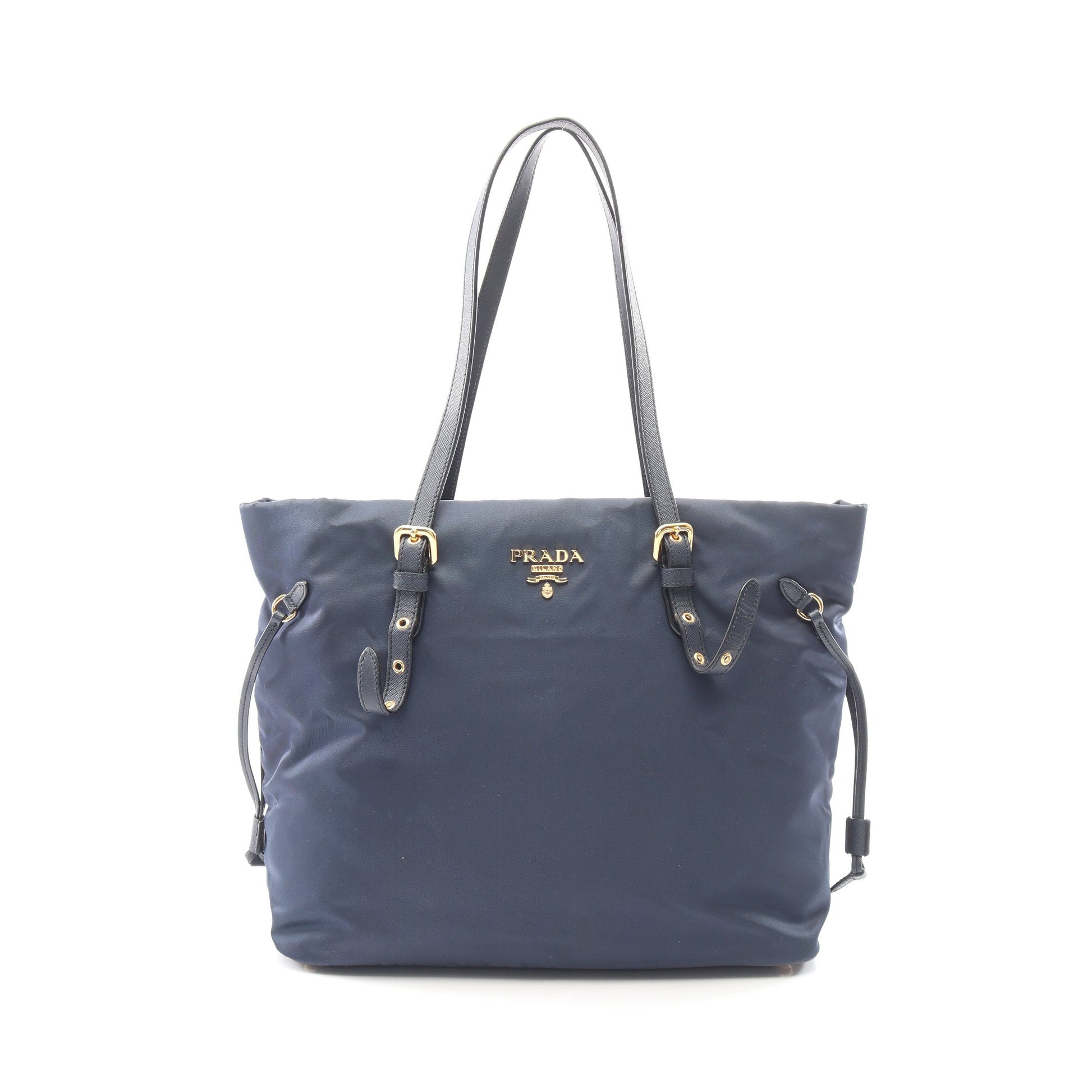 ショルダーバッグ トートバッグ ナイロン サフィアーノレザー ネイビー プラダ バッグ PRADA