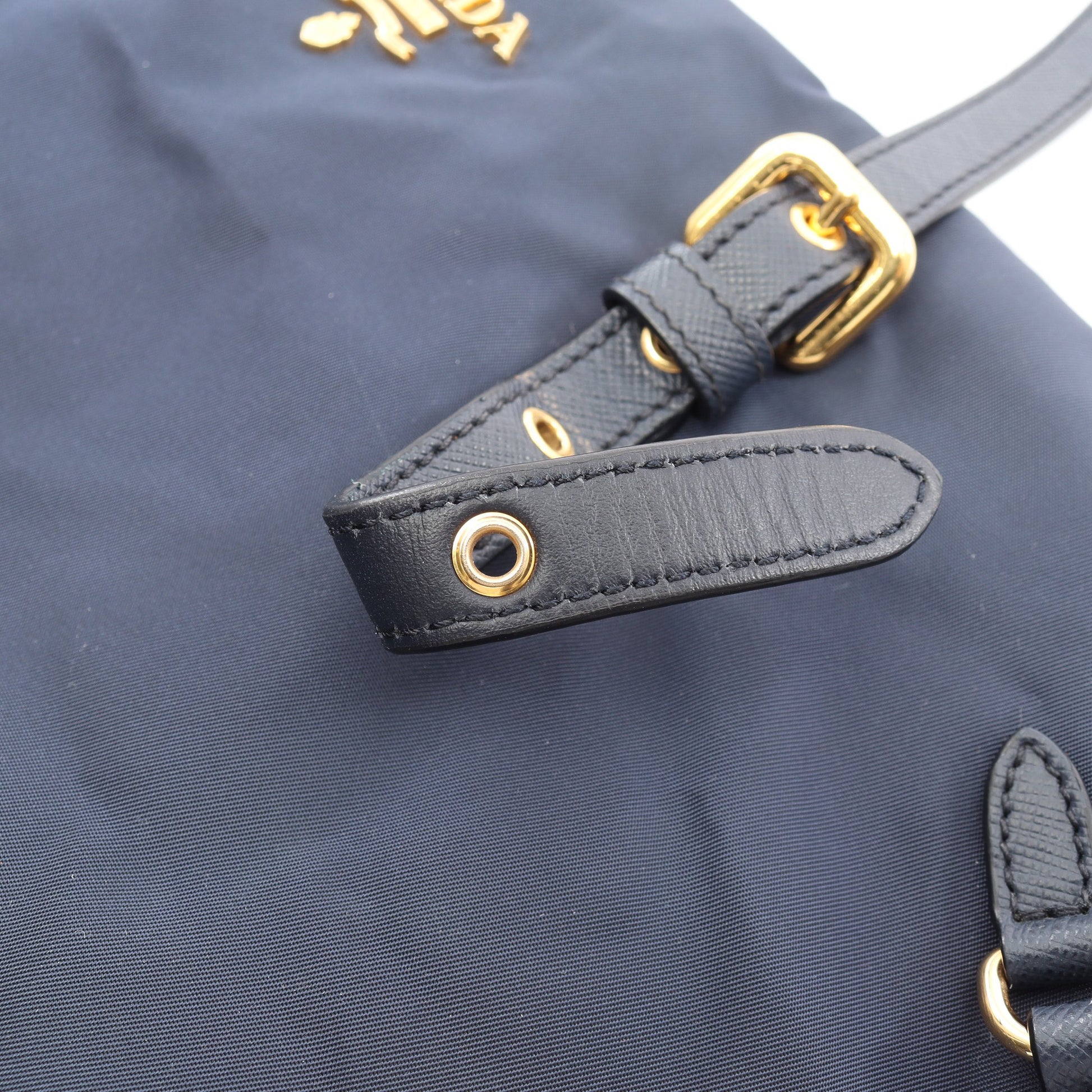 ショルダーバッグ トートバッグ ナイロン サフィアーノレザー ネイビー プラダ バッグ PRADA