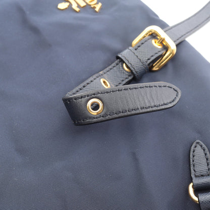 ショルダーバッグ トートバッグ ナイロン サフィアーノレザー ネイビー プラダ バッグ PRADA