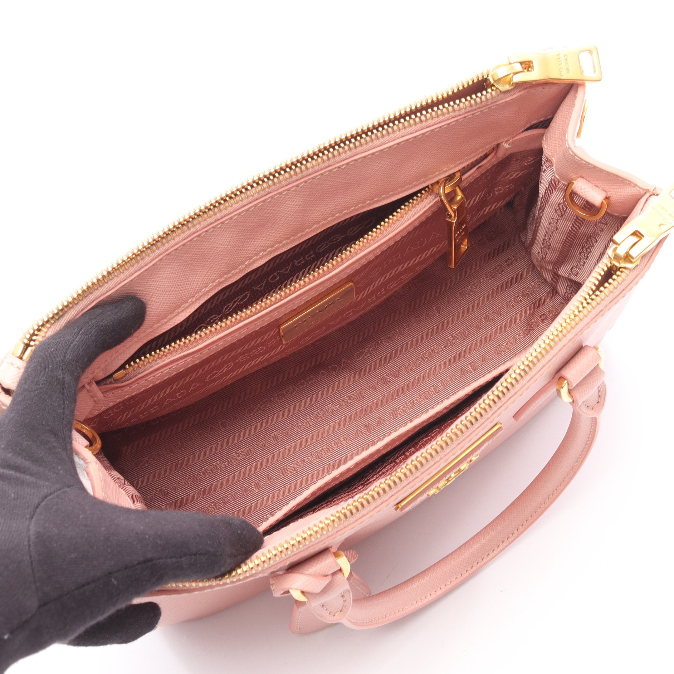 SAFFIANO LUX ガレリア 2WAY ハンドバッグ サフィアーノレザー ピンク