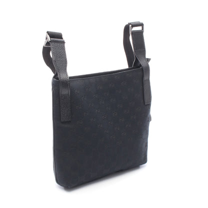 GGキャンバス ショルダーバッグ キャンバス レザー ブラック グッチ バッグ GUCCI