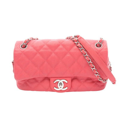 マトラッセ チェーンショルダーバッグ キャビアスキン ピンク シルバー金具 シャネル バッグ CHANEL