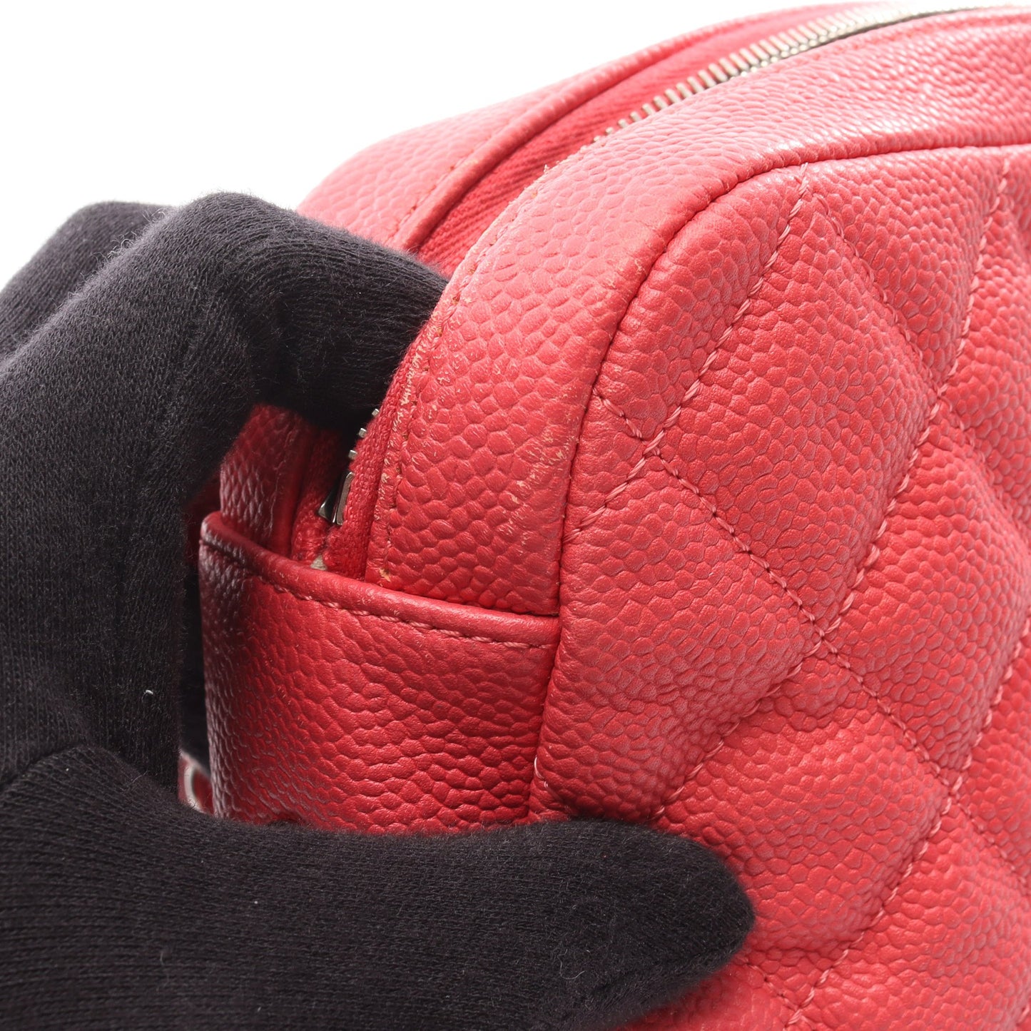 マトラッセ チェーンショルダーバッグ キャビアスキン ピンク シルバー金具 シャネル バッグ CHANEL