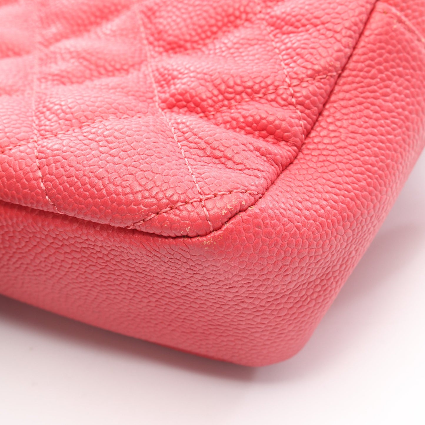 マトラッセ チェーンショルダーバッグ キャビアスキン ピンク シルバー金具 シャネル バッグ CHANEL