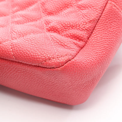 マトラッセ チェーンショルダーバッグ キャビアスキン ピンク シルバー金具 シャネル バッグ CHANEL