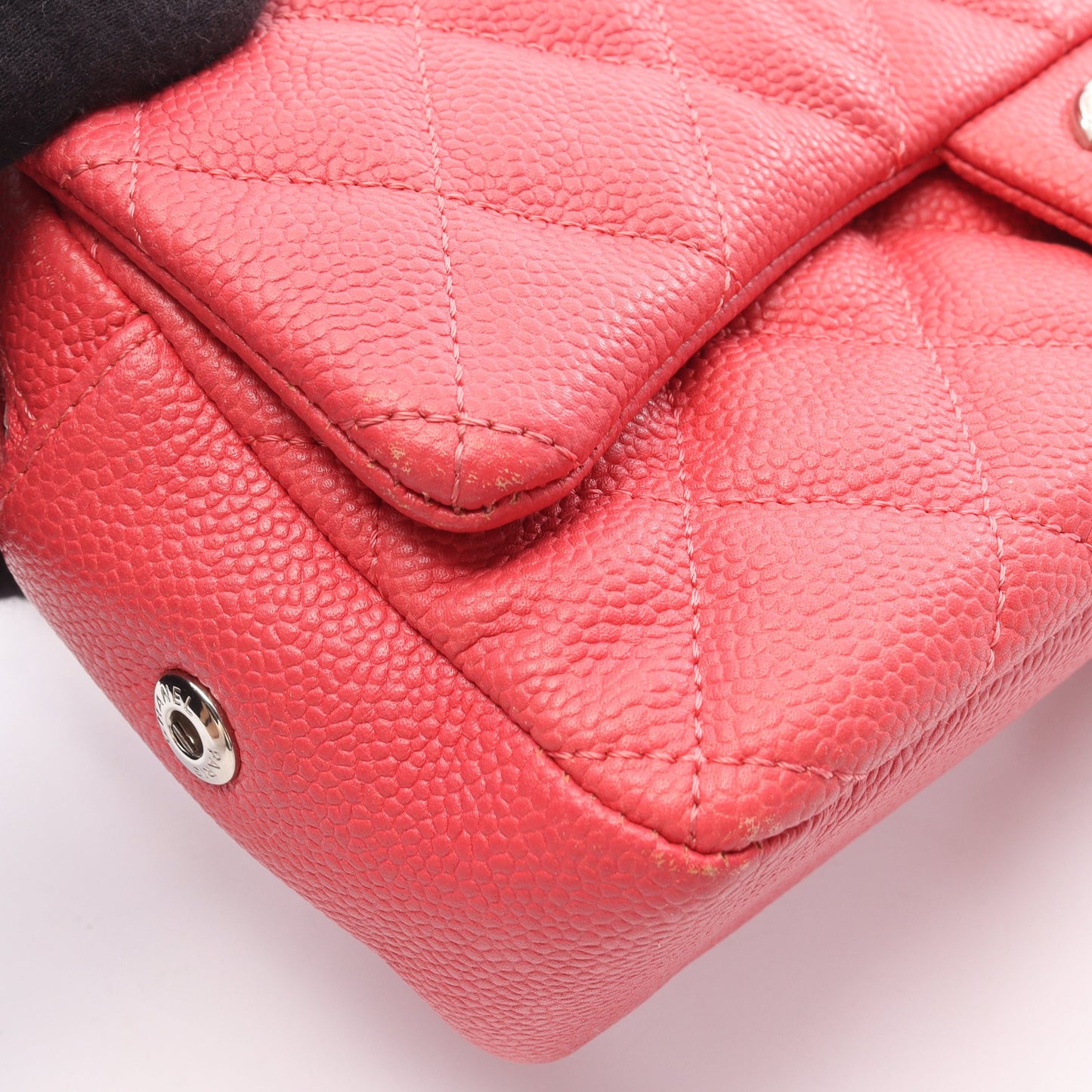 マトラッセ チェーンショルダーバッグ キャビアスキン ピンク シルバー金具 シャネル バッグ CHANEL