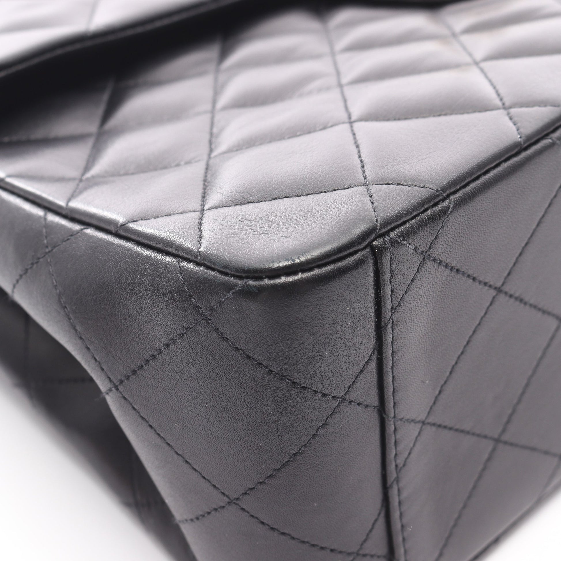 デカマトラッセ34 シングルフラップ Wチェーンショルダーバッグ ラムスキン ブラック ゴールド金具 シャネル バッグ CHANEL