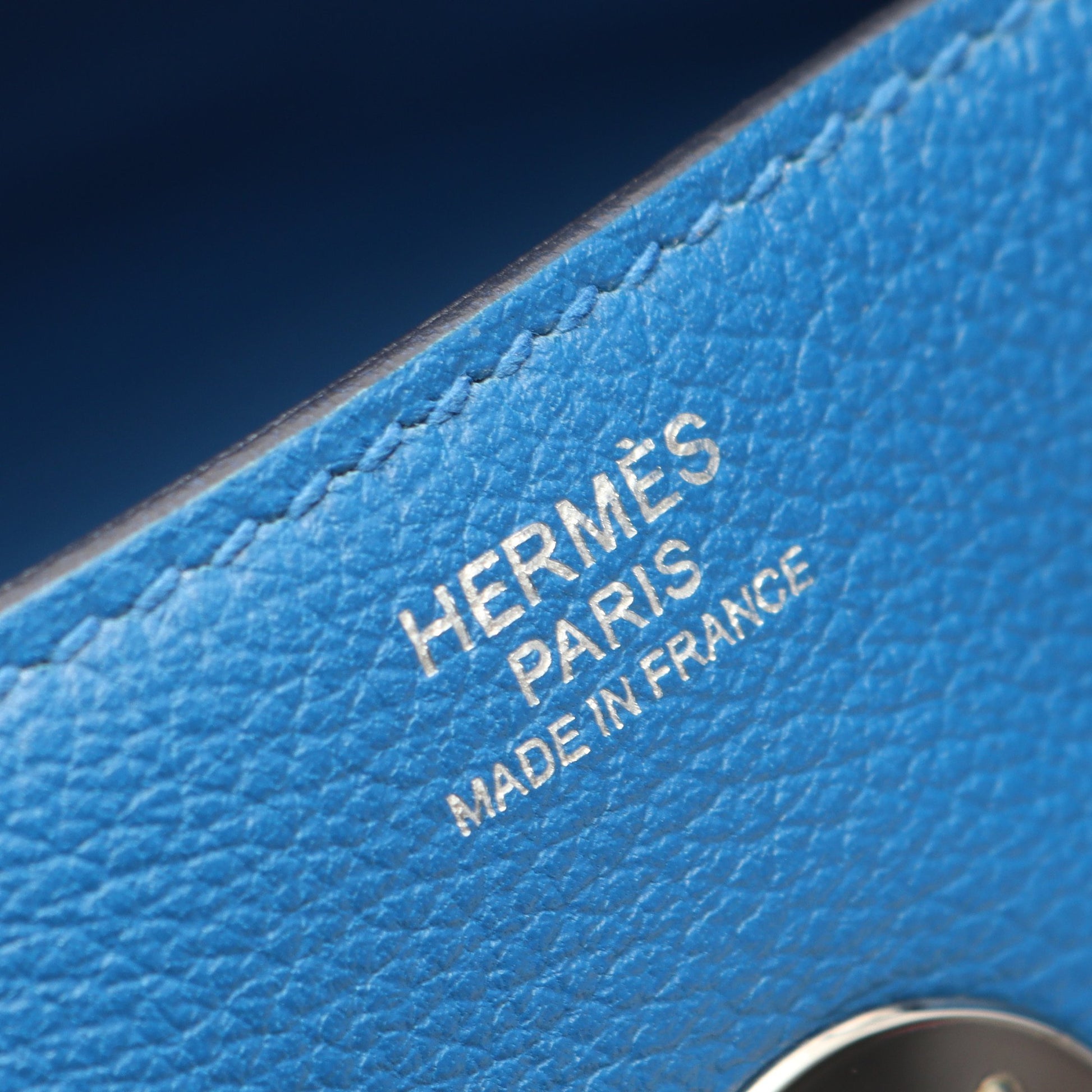 リンディ30 ブルーゼリージュ ショルダーバッグ エバーカラー ブルー シルバー金具 D刻印 エルメス バッグ HERMES