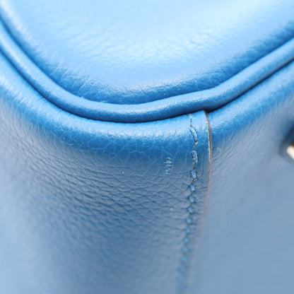 リンディ30 ブルーゼリージュ ショルダーバッグ エバーカラー ブルー シルバー金具 D刻印 エルメス バッグ HERMES