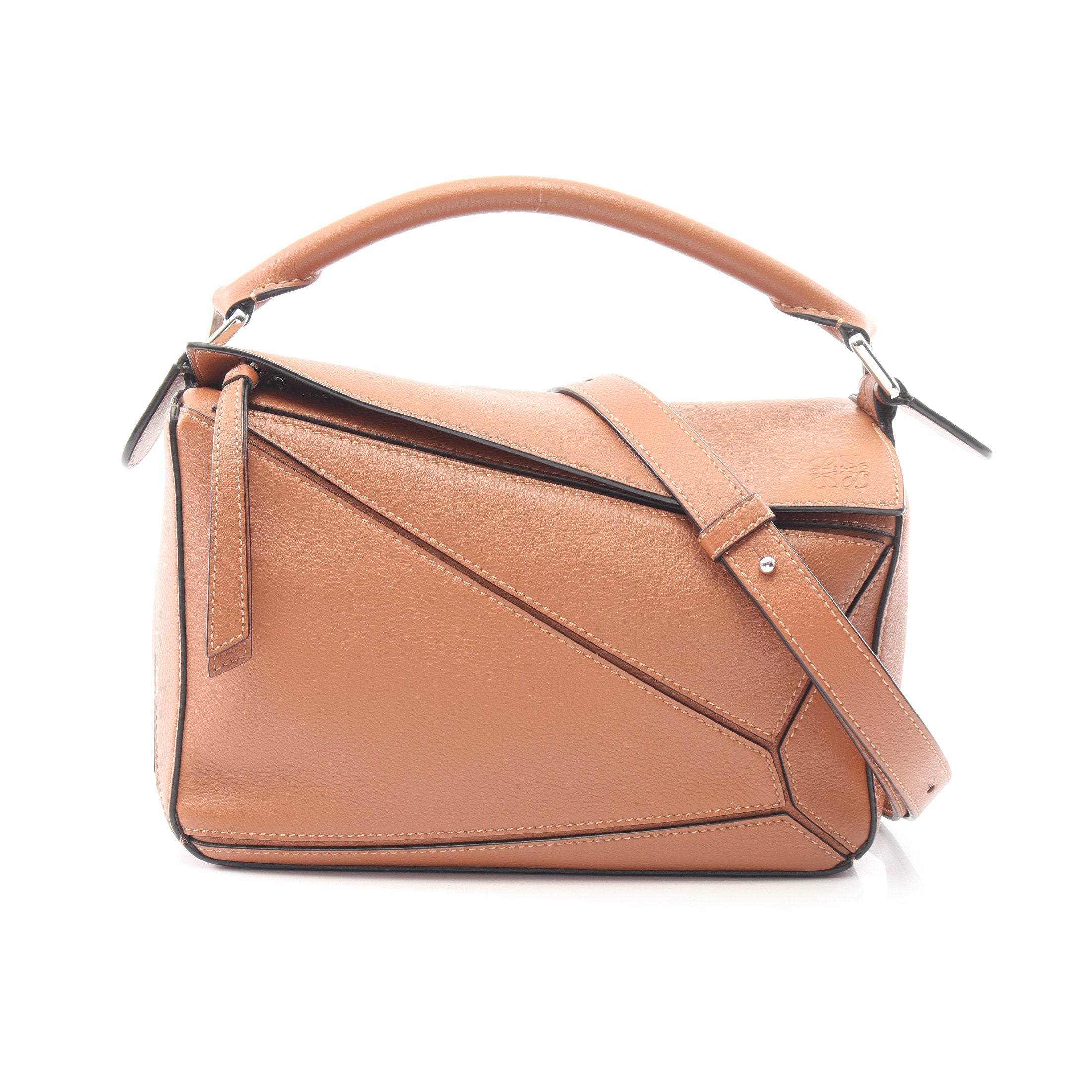 レザー ハンドバッグ ショルダーバッグ 2way パズル ブラウン キャメル PUZZLE BAG SMALL パズルバッグ スモール 2WAY ハンドバッグ レザー