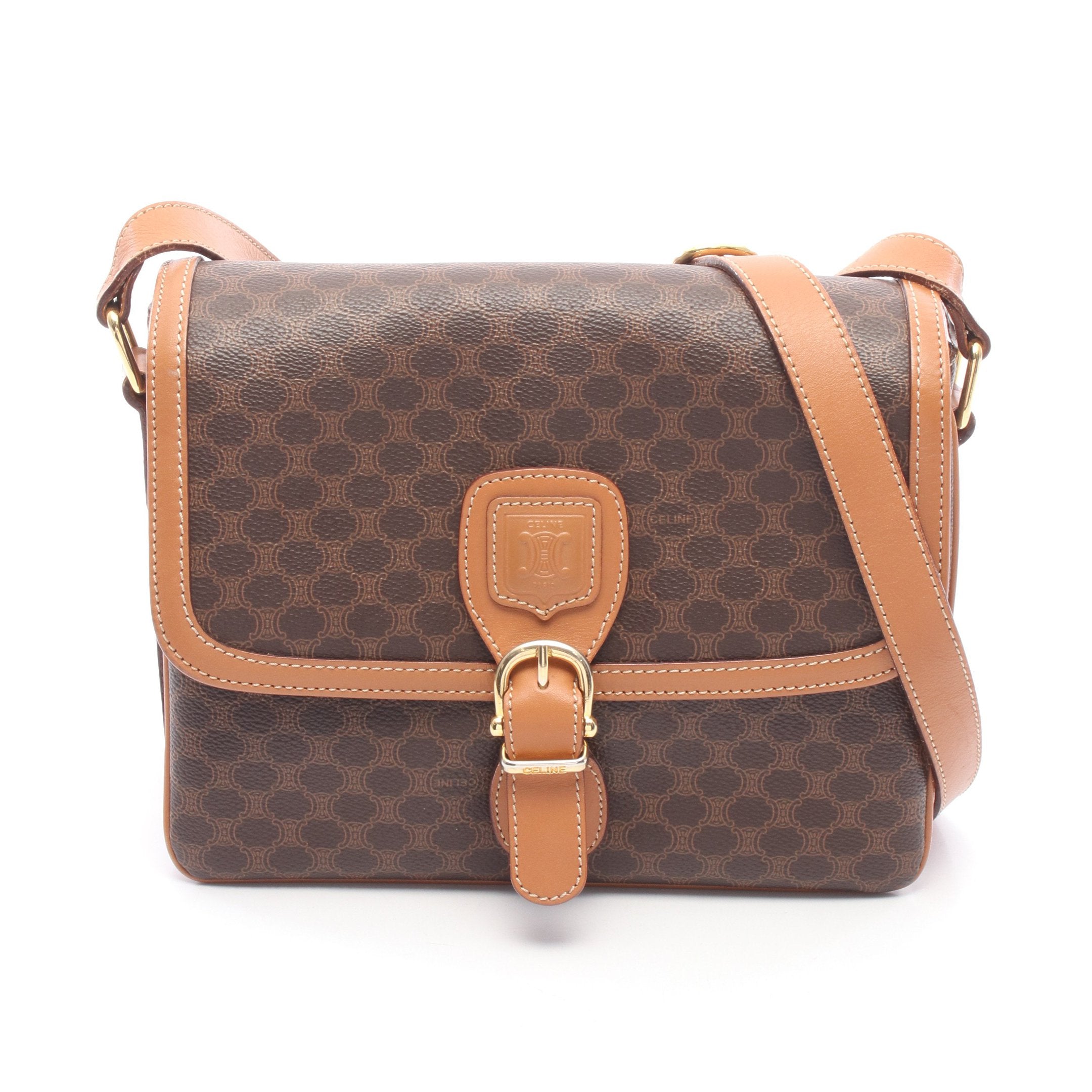 セリーヌ CELINE PVC レザー ビジネスバッグ マカダム ブラウン CELINE（セリーヌ） マカダム ビジネスバッグ ブリーフケース