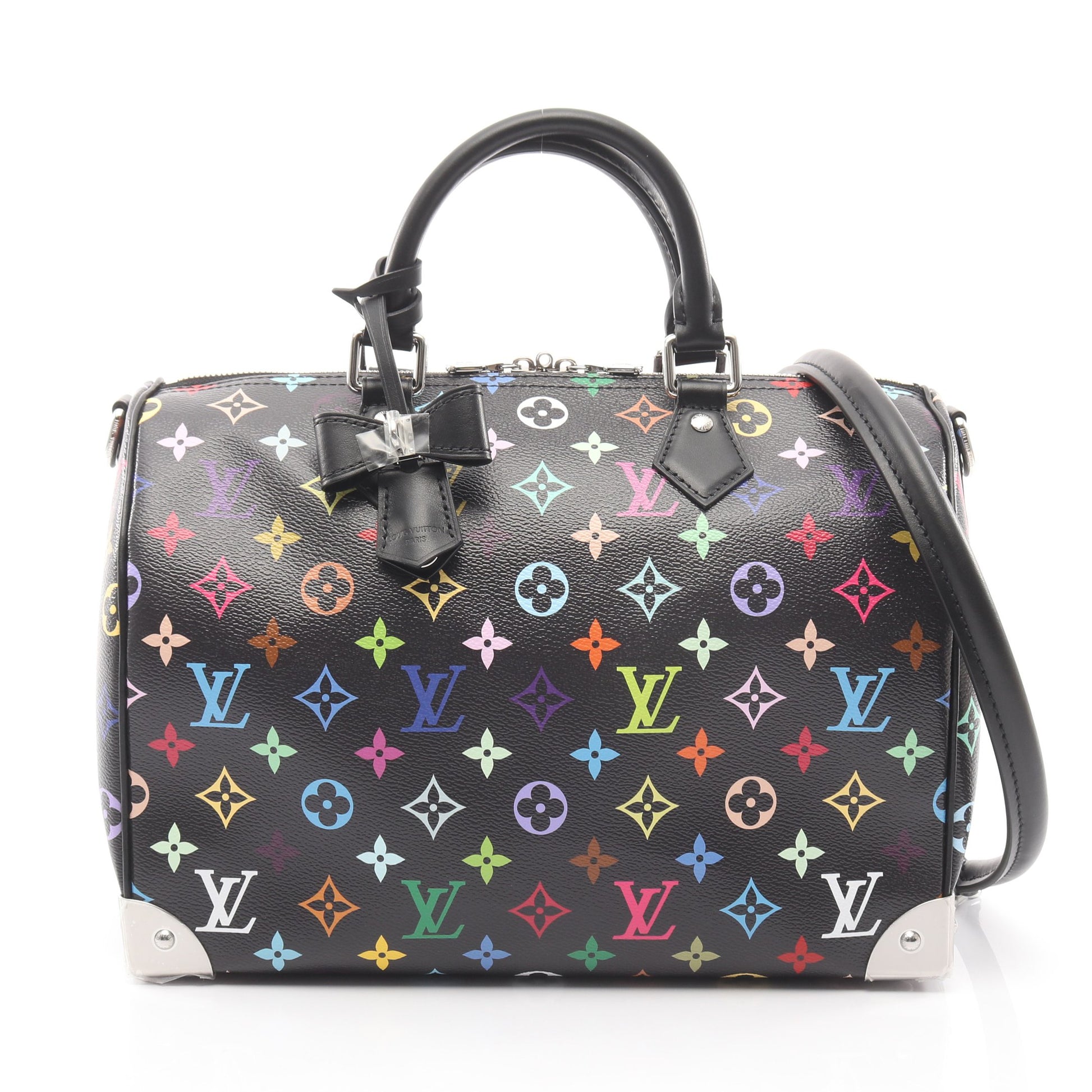 LV × TM スピーディバンドリエール30 モノグラムマルチカラー ノワール 2WAY ハンドバッグ PVC レザー ブラック ルイヴィトン バッグ LOUIS VUITTON