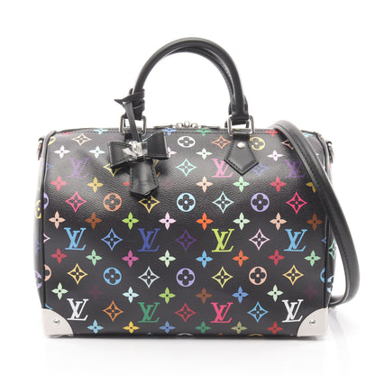 LV × TM スピーディバンドリエール30 モノグラムマルチカラー ノワール 2WAY ハンドバッグ PVC レザー ブラック ルイヴィトン バッグ LOUIS VUITTON