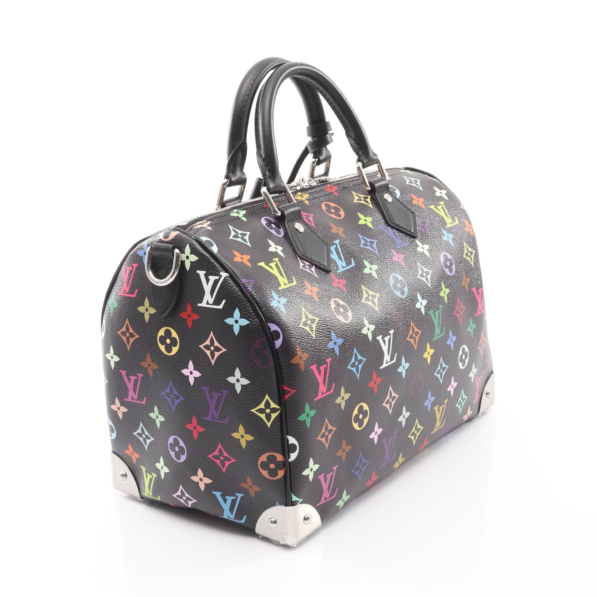 LV × TM スピーディバンドリエール30 モノグラムマルチカラー ノワール 2WAY ハンドバッグ PVC レザー ブラック ルイヴィトン バッグ LOUIS VUITTON