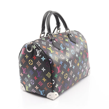 LV × TM スピーディバンドリエール30 モノグラムマルチカラー ノワール 2WAY ハンドバッグ PVC レザー ブラック ルイヴィトン バッグ LOUIS VUITTON